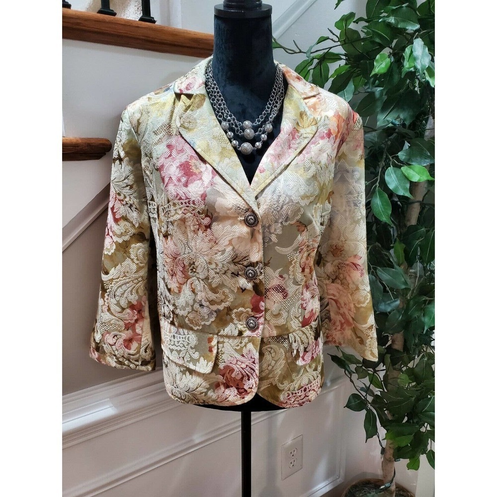 Lane Bryant Women's Multicolor Three Buttons Single Breasted Fitted Blazer 16